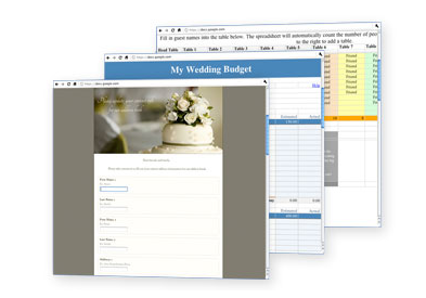 Planilhas de organização de casamento do Google Weddings