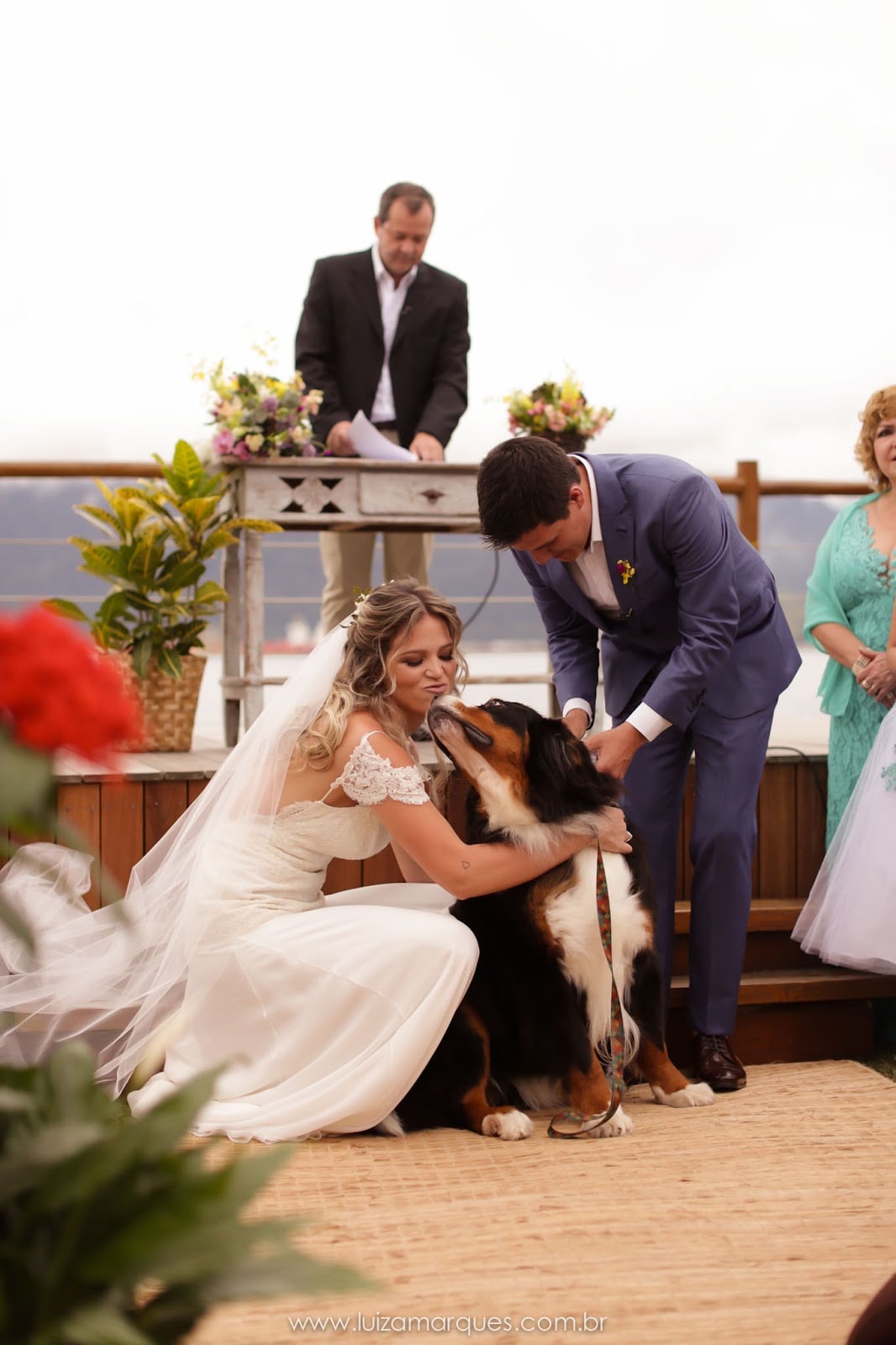 Cachorro no casamento. Foto: Luiza Marques. Mais inspirações no site Planejando Meu Casamento ( www.planejandomeucasamento.com.br ).